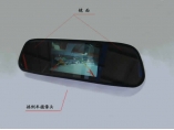 5寸后視鏡，車載倒車鏡，液晶顯示器，5寸倒車鏡，2路視頻，高清雙視頻，超薄，倒車優(yōu)先
